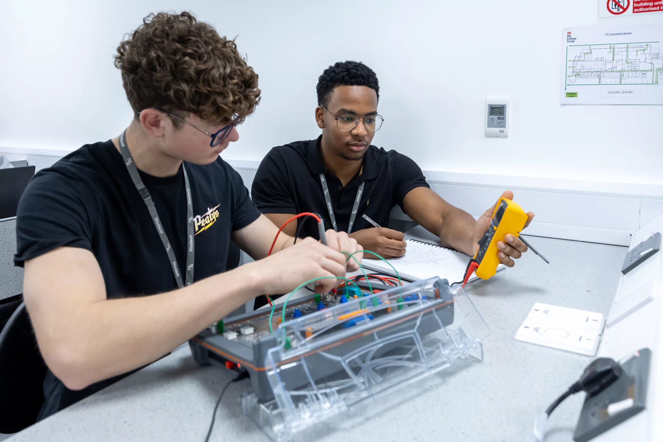 Students working